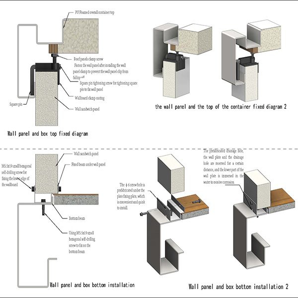 CBC Flat-pack container house specifications-wall panel install_5