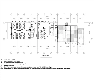 Oficina temporal de contenedores Flatpack de CBC para la empresa PTC de Chile