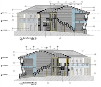 Lista de materiales y diseño estructural de hotel prefabricado de dos pisos para cliente de Brasil